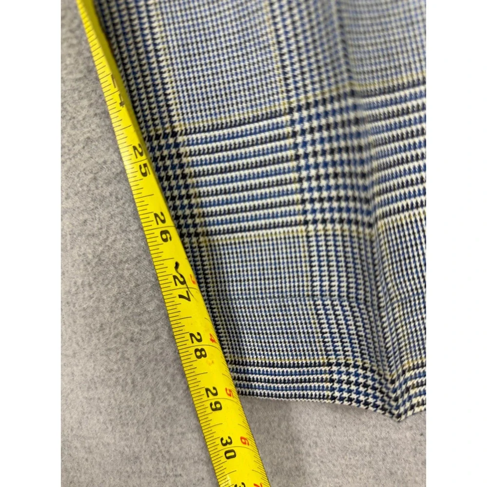 Vintage Farah Mens‎ Blue Glen Plaid Trousers Made in USA Talon Zip 32x29